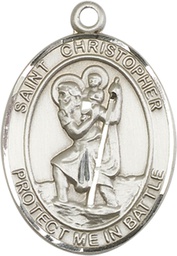 [1177SS] Sterling Silver Saint Christopher Medal
