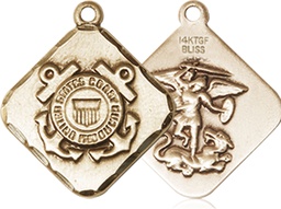 [1180GF3] 14kt Gold Filled Coast Guard Diamond Medal