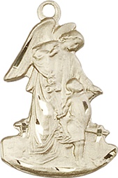 [1251GF] 14kt Gold Filled Guardian Angel Medal