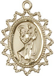 [1619CGF] 14kt Gold Filled Saint Christopher Medal