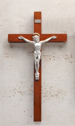 [17/522] 12in. Rosewood Crucifix with Silverplatd Salerni Corpus