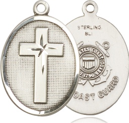 [0783SS3] Sterling Silver Cross Coast Guard Medal