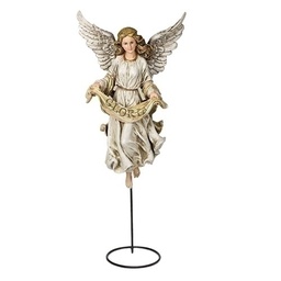[RO-37521] 27&quot; Scale 30&quot;Full Color Gloria Angel Fig - Christmas