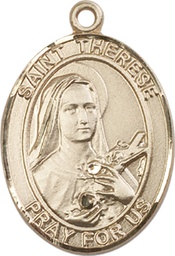 [7210KT] 14kt Gold Saint Therese of Lisieux Medal