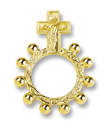 [HI-958-07] Gold Color Rosary Ring