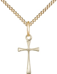 [1872GF/18G] 14kt Gold Filled Maltese Cross Pendant on a 18 inch Gold Plate Light Curb chain