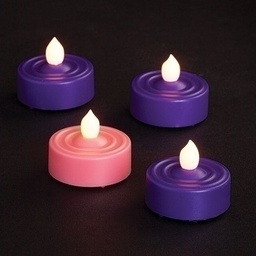 [RO-37954] 4PC ST LED TEA LIGHT CANDLES - Christmas