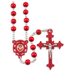 [HI-01289RD] Red Enameled Confirmation Rosary Boxed