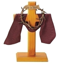 [RO-13145] 7.5in. Crown Of Thorns Desk Cross - Communion
