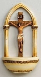 [RO-40130] 7&quot; Crucifix Holy Water Font
