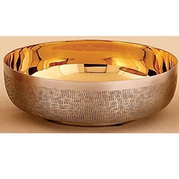 [391S] Open Ciborium - 6?" Bowl, Silver-ox Gold-Line-Textured