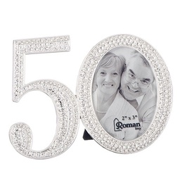 [RO-13808] 3.25&quot;H 50th Rhinestone Frame