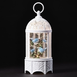 [RO-134741] 10.2&quot;H Led Swirl Bluebird Cage - Battery N/Inclu;W/Port/Cord - Christmas