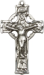 [5440SSY] Sterling Silver Celtic Crucifix Medal