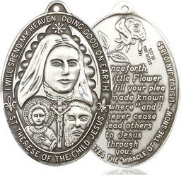 [4147SS] Sterling Silver Saint Therese of the Child of Jesus Medal