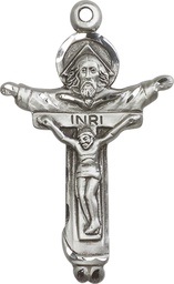 [4151SS] Sterling Silver Trinity Crucifix Medal
