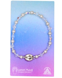 [63120/CR/C] Kid's Crystal and Pearl Bracelet – Clear