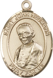 [8204KT] 14kt Gold Saint John Neumann Medal