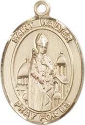 [8285KT] 14kt Gold Saint Walter of Pontnoise Medal
