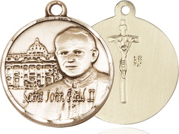 [1013KT] 14kt Gold Saint John Paul II Vatican Medal