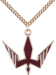 [6265RGF/24GF] 14kt Gold Filled Holy Spirit Pendant on a 24 inch Gold Filled Heavy Curb chain