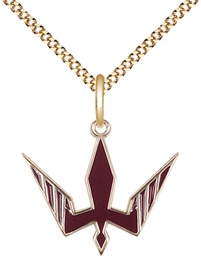 [6273RGF/18G] 14kt Gold Filled Holy Spirit Pendant on a 18 inch Gold Plate Light Curb chain