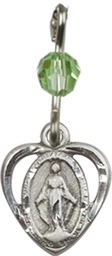 [5401PDSS] Sterling Silver Miraculous Medal with a Peridot bead