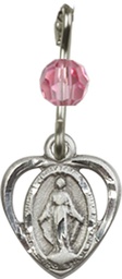 [5401ROSS] Sterling Silver Miraculous Medal with a Rose bead