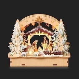 [RO-136778] 7&quot;H Lighted  Nativity Scene - Batt N/Incl - Christmas