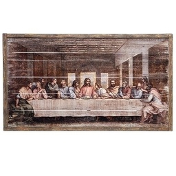 [RO-600220] 21&quot;H The Last Supper Framed - Panel W/Leafing
