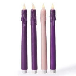 [RO-35889] 4pc St 10.25&quot; Led Advent Cndls - Christmas - Christmas